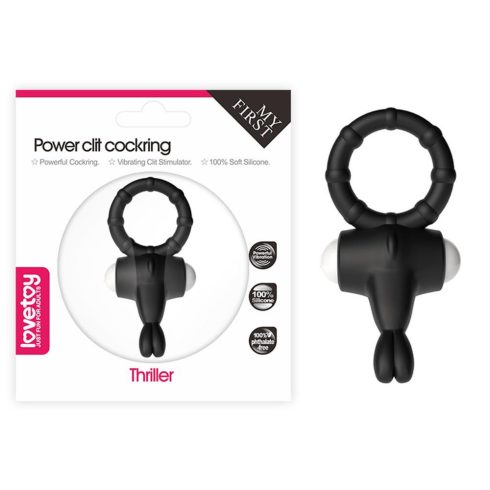 Power Clit Silicone Cockring Black ~ 10-LV1423