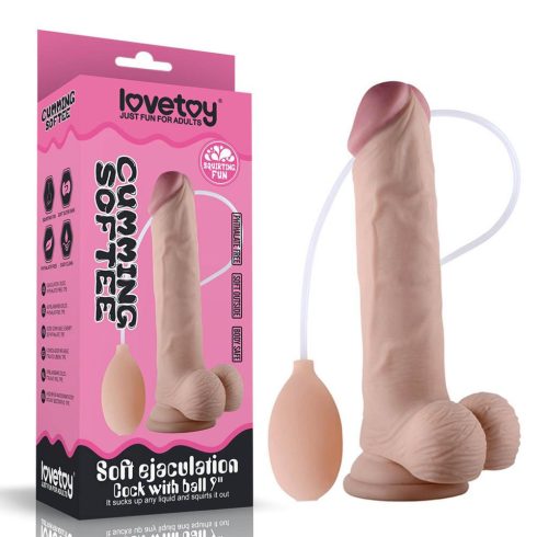 9" Soft Ejaculation Cock With Ball ~ 10-LV316003