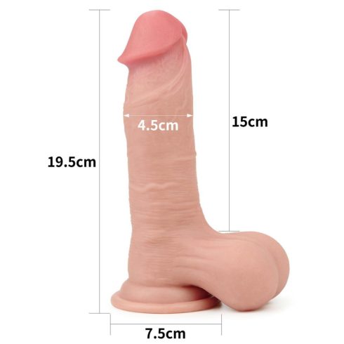 7.8'' Sliding Skin Dual Layer Dong - Whole Testicle ~ 10-LV317005
