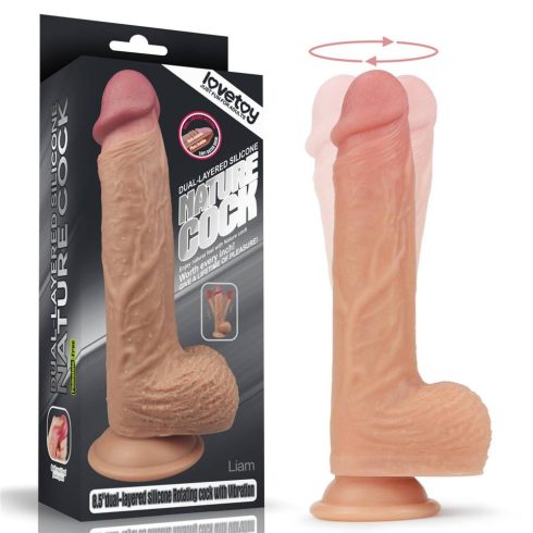 8.5" Dual layered Silicone Rotating Nature Cock Liam ~ 10-LV4031
