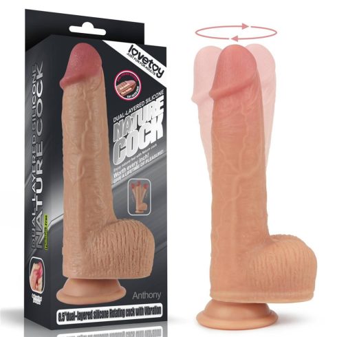 8.5" Dual layered Silicone Rotating Nature Cock Anthony ~ 10-LV4032