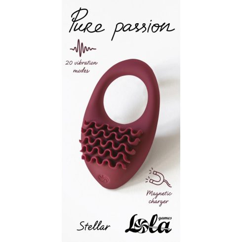 Rechargeable Vibro cockring Pure Passion Stellar Wine Red 1501-02lola