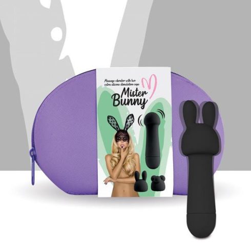 FeelzToys - Mister Bunny Massage Vibrator with 2 Caps Black ~ 16-30579