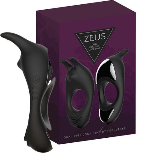 FeelzToys - Zeus Dual Vibe Cock Ring Black ~ 16-31602