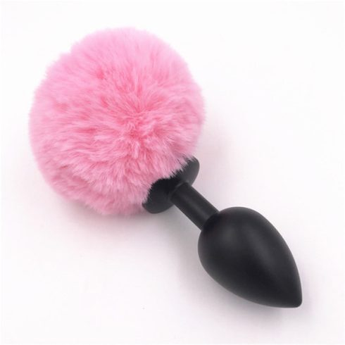Bunny plug medium black with pink tail 20-BR131M-BLACK-PINK