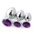 Power Escorts - BR138 - Diamond King Starter 3-Pack - S, M, L - Silver/Purple Stone ~ 20-BR138-PURPLE