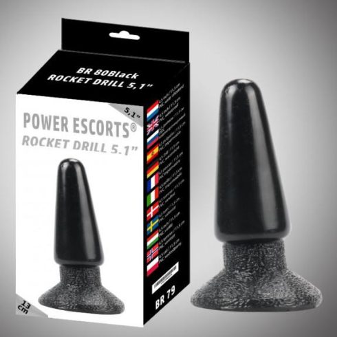 Rocket drill 4,5 inch black large anal plug 4,5 inch / 11,5 cm 20-BR80-BLACK