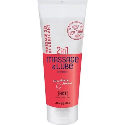 HOT Massage & Glide Gel 2 in 1 - 200 ml, Strawberry 3-44143