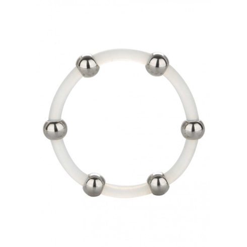 Steel Beaded Silicone Ring XL ~ 30-12766-X-TRANSPA