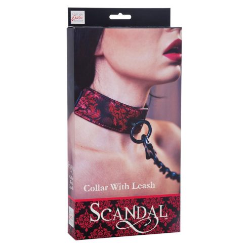 SCANDAL COLLAR WITH LEASH ~ 30-13012-X-BLACK