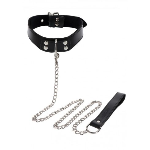 Elegant Collar and Chain Leash ~ 30-17106-X-BLACK