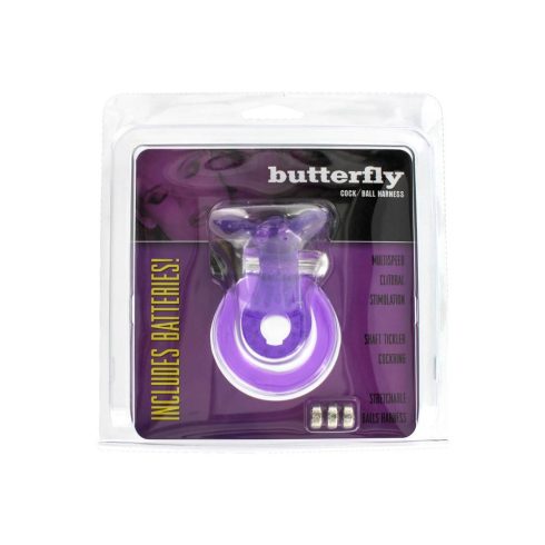 COCK&BALL RING BUTTERFLY JELLY VIBE 30-25126-X-PURPLE