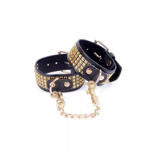 Fetish Boss Series Handcuffs with cristals 3 cm Gold 33-00095