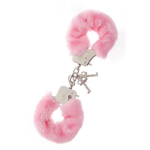 METAL HANDCUFF WITH PLUSH PINK ~ 35-160033
