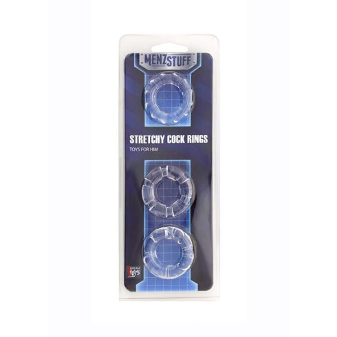 MENZSTUFF STRETCHY COCK RINGS CLEAR 35-20835
