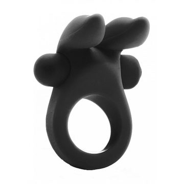 Bunny Cockring with Stimulating Ears- Black ~ 36-MJU009BLK