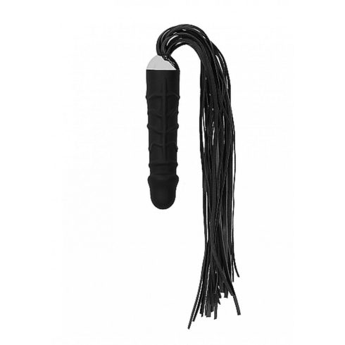 Black Whip with Realistic Silicone Dildo - Black ~ 36-OU260BLK