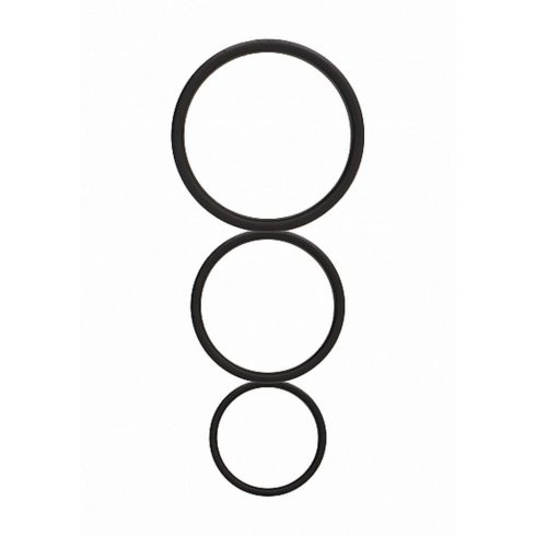 Flat Cock Ring Set - Black ~ 36-SHT390BLK