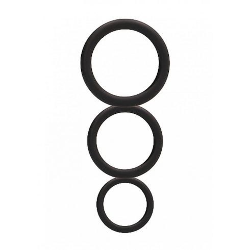 Round Cock Ring Set - Black ~ 36-SHT394BLK