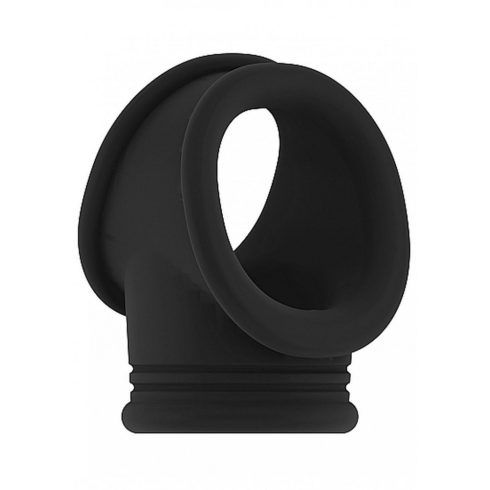 No.48 - Cockring with Ball Strap - Black ~ 36-SON048BLK