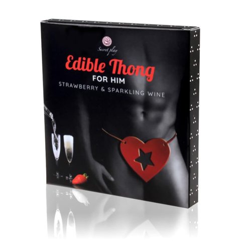 STRAWBERRY & SPARKLING WINE - EDIBLE THONG FOR HIM 37-3209
