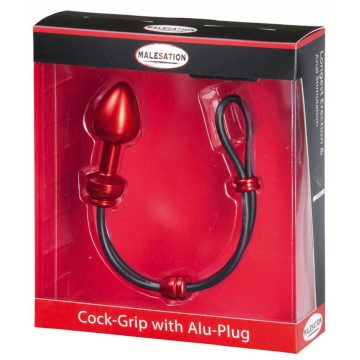 MALESATION Cock-Grip with Alu-Plug large, red ~ 38-257821
