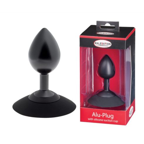 MALESATION Alu-Plug with suction cup medium, black ~ 38-257844