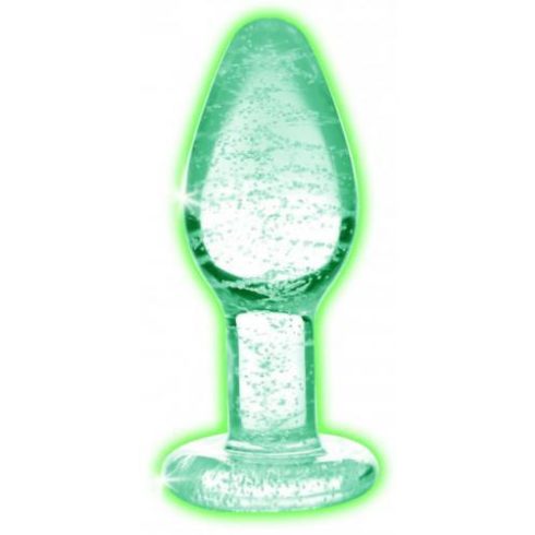 Glow in the dark glass anal plug ~ 55-AG555-SMALL