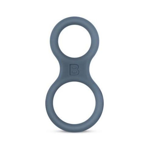Boners Silicone Cock Ring And Ball Stretcher - Grey ~ 55-BON008
