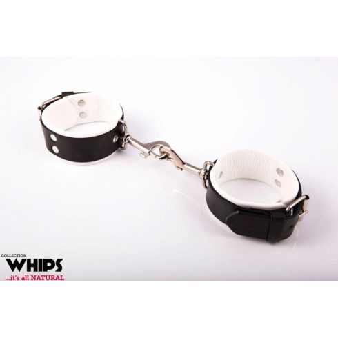 Handcuffs for men, with carabin, white ~ 58-00064