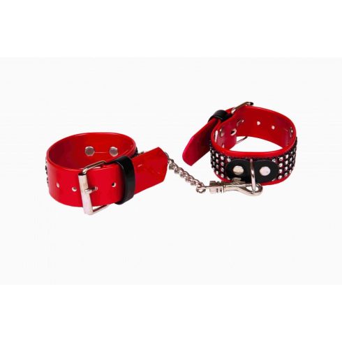 WHIPS shiny, Handcuffs for women hand, red, kryształki ~ 58-00078