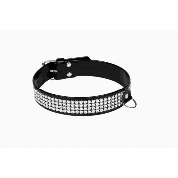   WHIPS shiny, Collar for women with cristals, black, 3cm ~ 58-00080
