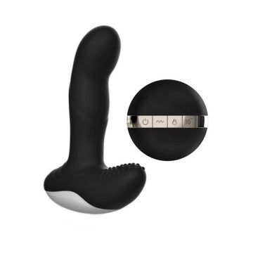   Silicone Anal Massager USB 7 Function + Pulsator / Heating BLACK 63-00040