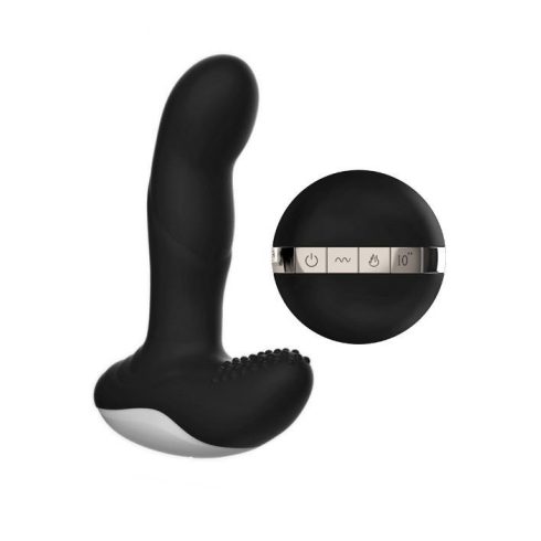Silicone Anal Massager USB 7 Function + Pulsator / Heating BLACK 63-00040