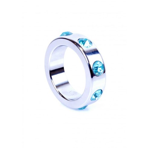 Cock Ring Metal with Blue Diamonds Medium 64-00005