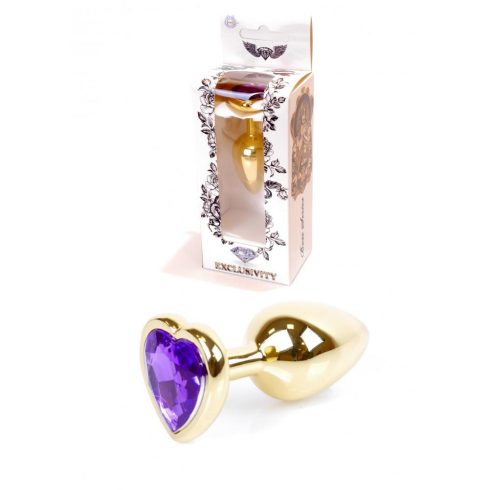 Anal Plug Jawellery Gold Heart PLUG Purple 64-00043