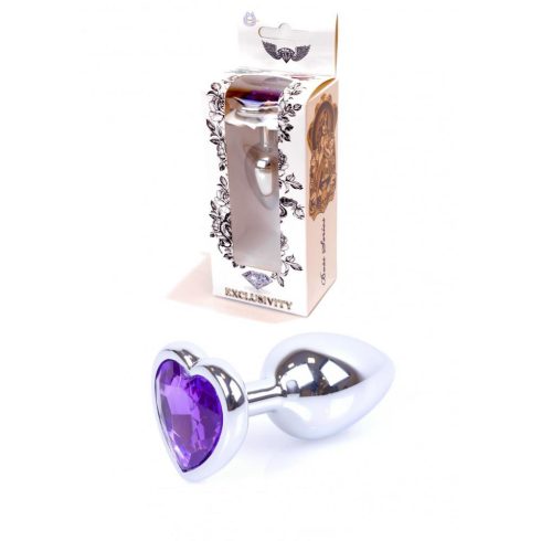 Anal Plug Jawellery Silver Heart PLUG Purple 64-00052