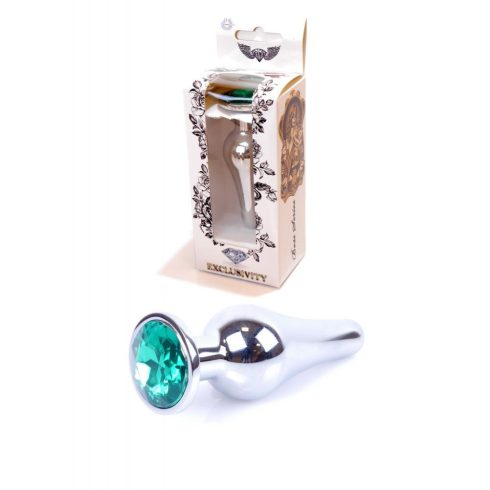 Anal Plug Jawellery Silver BUTT PLUG Green 64-00078