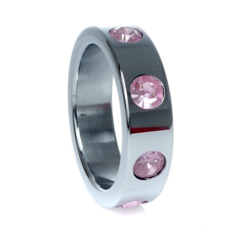 Metal Cock Ring with Rose Diamonds Large 64-00122