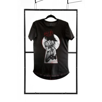T-shirt men black S fashion ~ 66-TSHFB003S