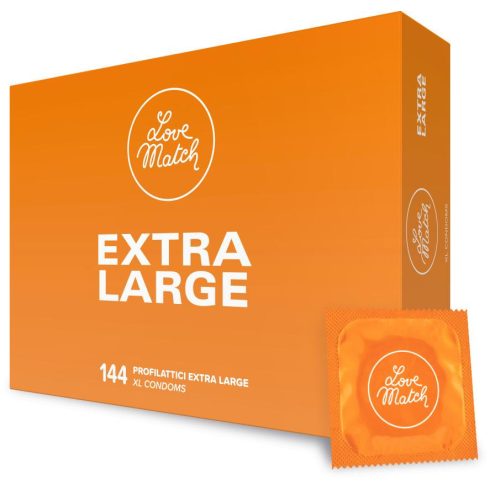 Love Match Extra Large latex XL size condoms 144 pack