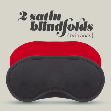 2 SATIN BLINDFOLDS CRUSHIOUS BLACK & RED CRU10134