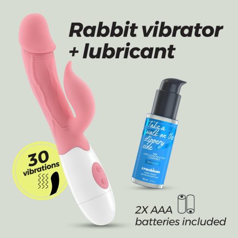 CRUSHIOUS MOCHI RABBIT VIBRATOR PINK WITH WATERBASED LUBRICANT INCLUDED CRU10152