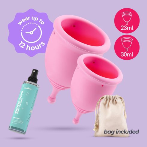 CRUSHIOUS MINERVA S + L MENSTRUAL CUPS WITH POUCH AND TOY CLEANER 150 ML CRU10242